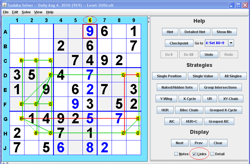 Sudoku Solver link display example